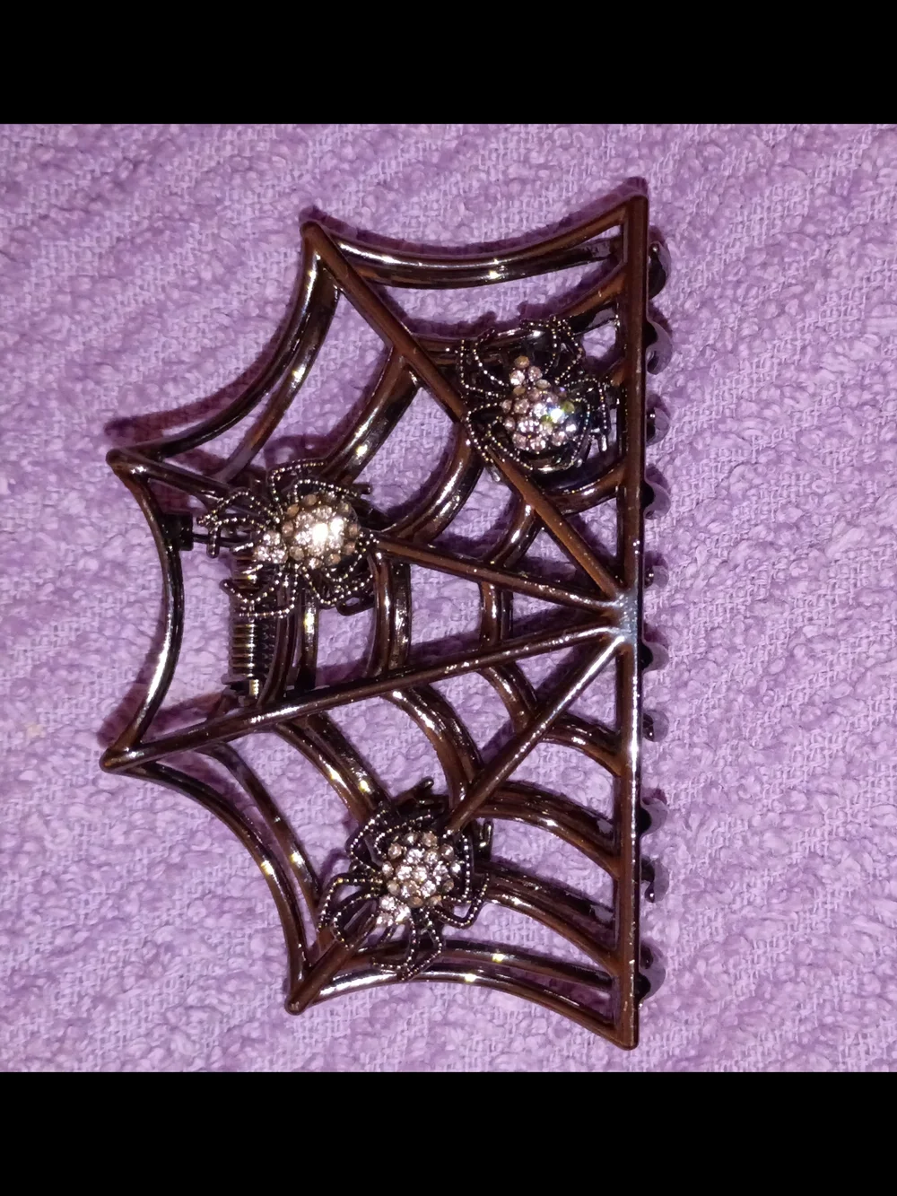 Spider Web Hair Claw Clip - Black and Bronze Set/2